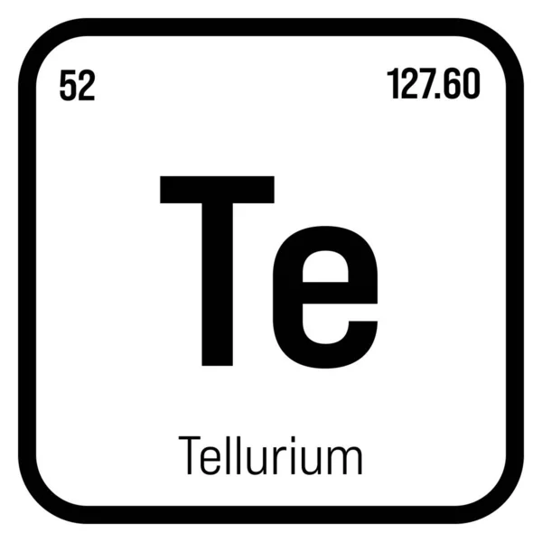 텔루륨 무게가 주기율표의 종류의 전지와 산업용으로 사용되는 메탈로이드 그리고 요소로서의 — 스톡 벡터