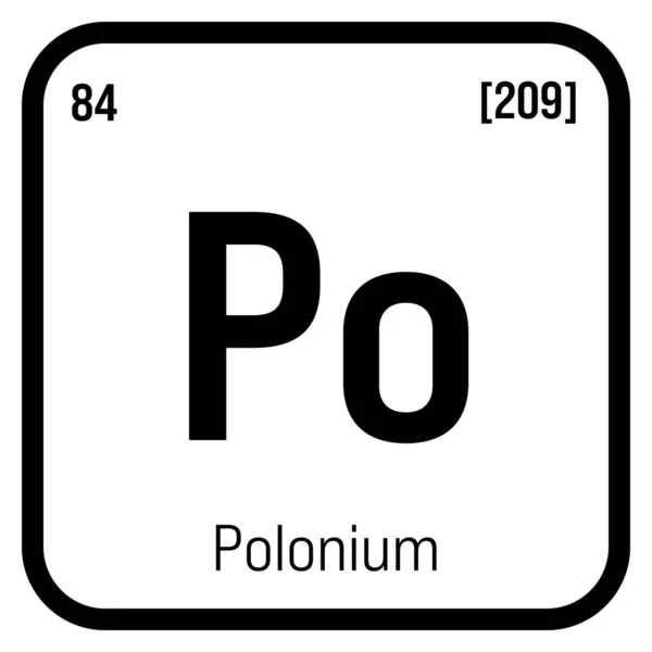Polonium Periodic Table Element Name Symbol Atomic Number Weight Synthetic — Vetor de Stock