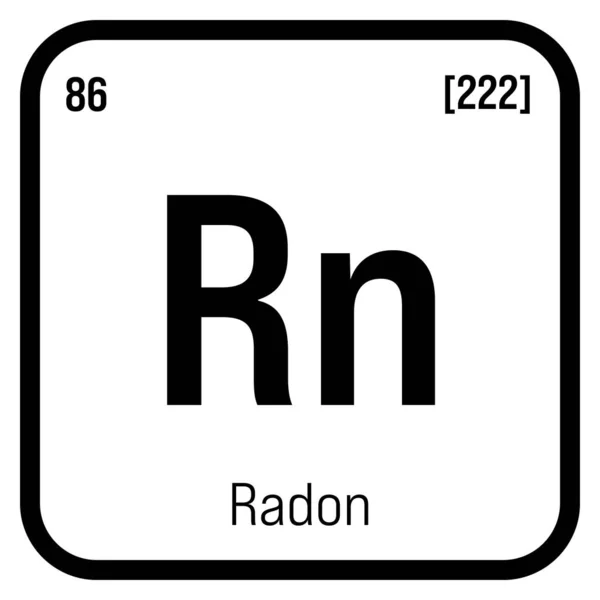 Radon Periodic Table Element Name Symbol Atomic Number Weight Inert — Vetor de Stock