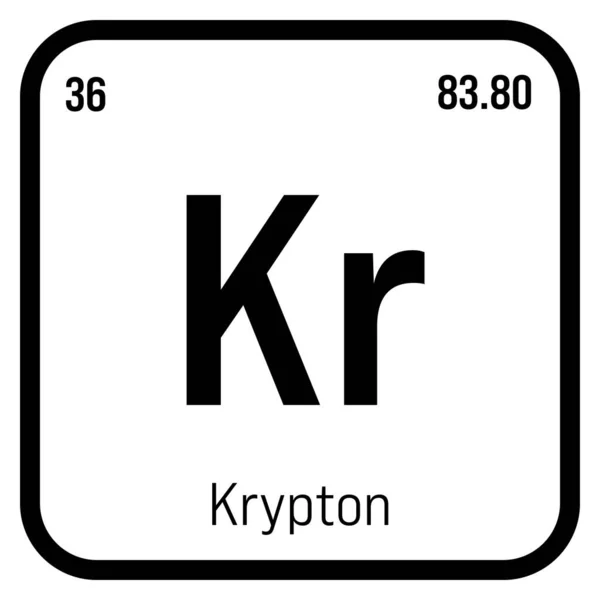 Krypton Periodic Table Element Name Symbol Atomic Number Weight Inert — Stock vektor