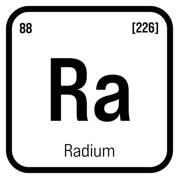 ラジウム 原子番号と重量の周期表要素 放射線特性を有するアルカリアース金属で 医療及び特定の種類の成分として使用されていたもの — ストックベクタ