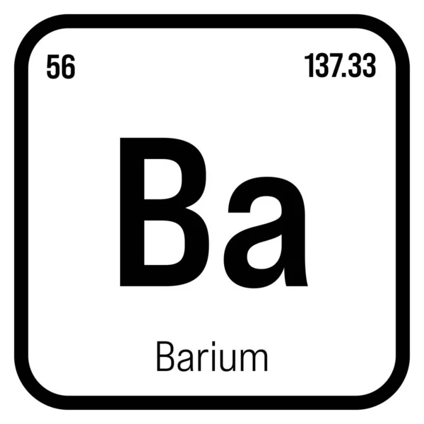 Barium Periodic Table Element Name Symbol Atomic Number Weight Alkaline — Stock Vector