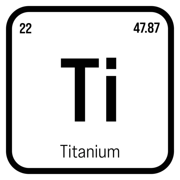 Titanio Elemento Tavola Periodica Con Nome Simbolo Numero Atomico Peso — Vettoriale Stock