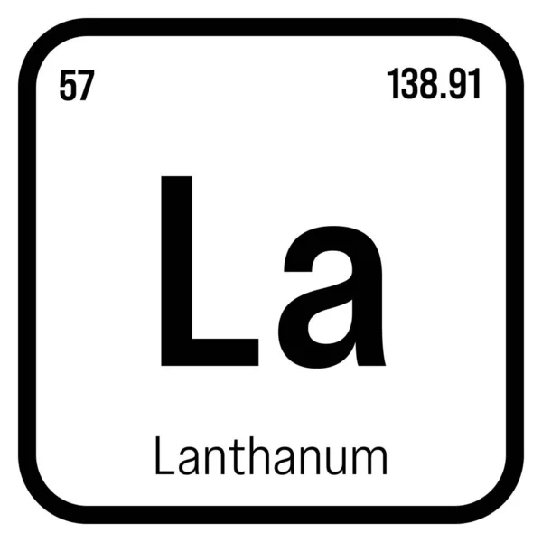 Lanthanum Periodic Table Element Name Symbol Atomic Number Weight Rare — Vettoriale Stock
