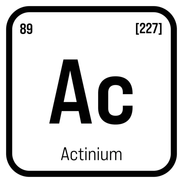Actínio Elemento Tabela Periódica Com Nome Símbolo Número Atômico Peso — Vetor de Stock
