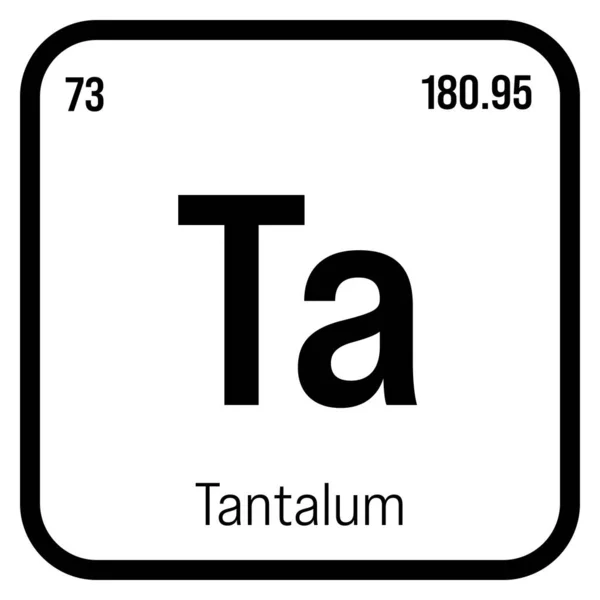 Tantalum Periodic Table Element Name Symbol Atomic Number Weight Transition — Stock Vector