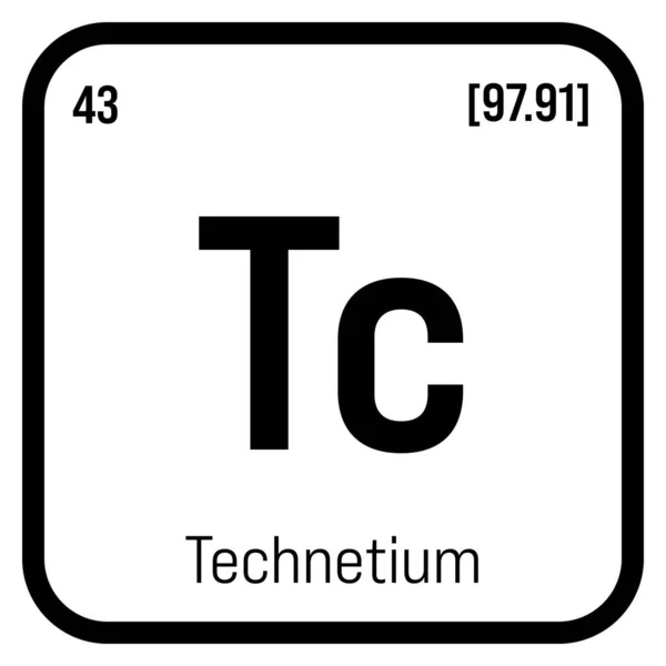 Teknesium Unsur Tabel Periodik Dengan Nama Simbol Nomor Atom Dan - Stok Vektor