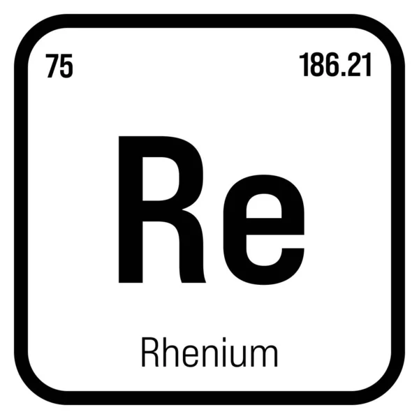 Rhénium Élément Tableau Périodique Avec Nom Symbole Numéro Atomique Poids — Image vectorielle