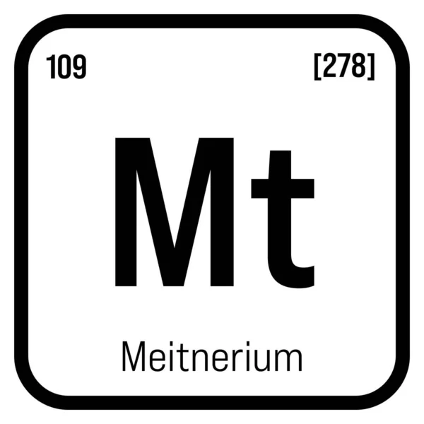 Meitnerium Periodic Table Element Name Symbol Atomic Number Weight Synthetic — Vettoriale Stock