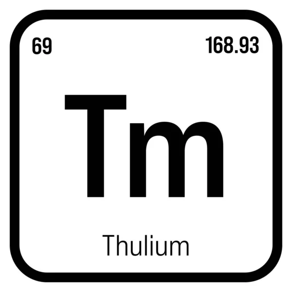 Thulium Unsur Tabel Periodik Dengan Nama Simbol Nomor Atom Dan - Stok Vektor