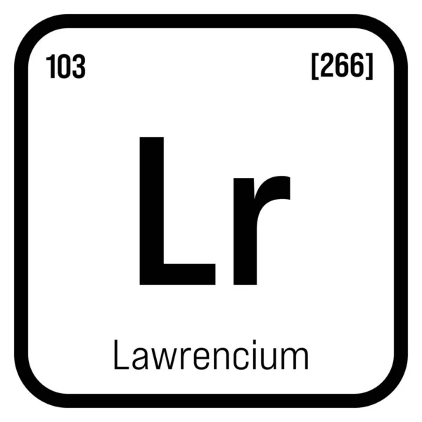 Lawrencium Elemento Tavola Periodica Con Nome Simbolo Numero Atomico Peso — Vettoriale Stock