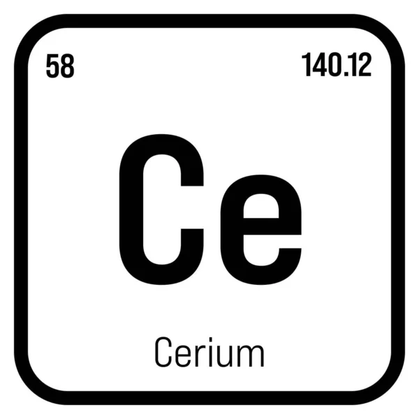 Cerium Periodic Table Element Name Symbol Atomic Number Weight Rare — Vettoriale Stock