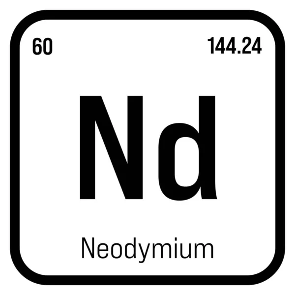 Neodymium Periodic Table Element Name Symbol Atomic Number Weight Rare — Stock Vector