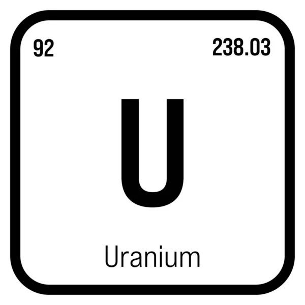 Uranium Periodic Table Element Name Symbol Atomic Number Weight Actinide — Stock Vector