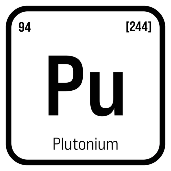 Plutonio Elemento Tavola Periodica Con Nome Simbolo Numero Atomico Peso — Vettoriale Stock