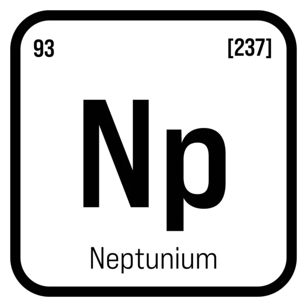 ネプチューン 原子番号と重量の周期表要素 科学研究や原子力発電に利用される可能性のある合成放射性元素 — ストックベクタ