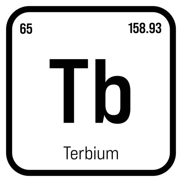 Terbium Periodic Table Element Name Symbol Atomic Number Weight Rare — 图库矢量图片