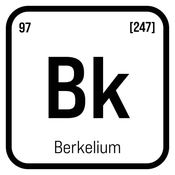 ベルカリウム 原子番号と重量の周期表要素 科学研究や原子力発電に利用される可能性のある合成放射性元素 — ストックベクタ