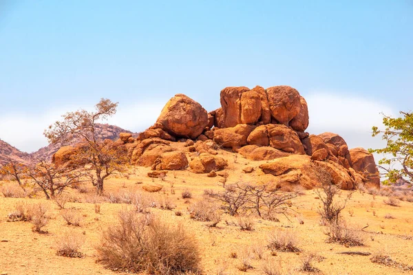 Orange Rocky Landscape Damaraland Twyfelfontein Namibia — Zdjęcie stockowe