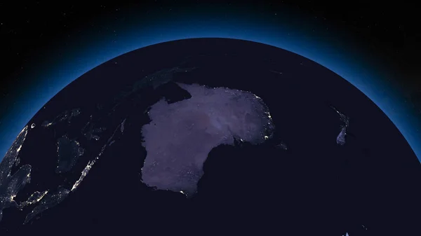 Ziemski Glob Nocą Skupił Się Australii Ciemna Strona Ziemi Oświetlonymi — Zdjęcie stockowe