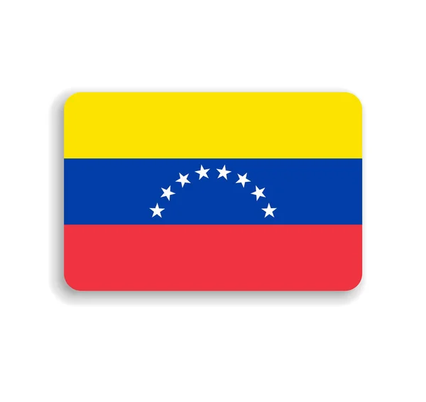 Venezuela Zászló Lapos Vektor Téglalap Lekerekített Sarkokkal Levetett Árnyékkal — Stock Vector