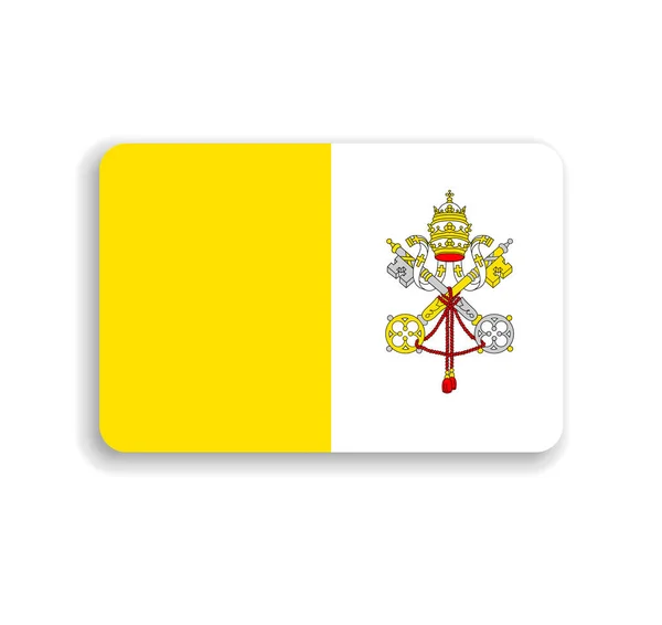 Bandeira Cidade Vaticano Retângulo Vetorial Plano Com Cantos Arredondados Sombra — Vetor de Stock