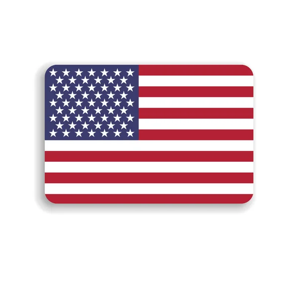 Bandeira Dos Estados Unidos América Retângulo Vetorial Plano Com Cantos —  Vetores de Stock
