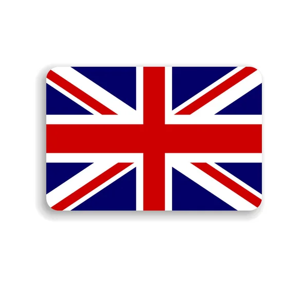 Флаг Великобритании Северной Ирландии Плоский Векторный Прямоугольник Закругленными Углами Отброшенной — стоковый вектор
