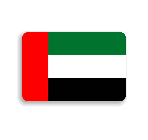 Bandiera Emirati Arabi Uniti Rettangolo Vettoriale Piatto Con Angoli Arrotondati — Vettoriale Stock