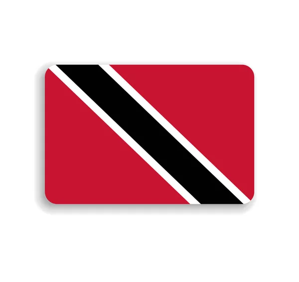 Флаг Тринидада Тобаго Плоский Векторный Прямоугольник Закругленными Углами Отброшенной Тенью — стоковый вектор