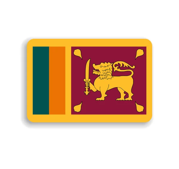 Sri Lanka Flagga Platt Vektor Rektangel Med Rundade Hörn Och — Stock vektor