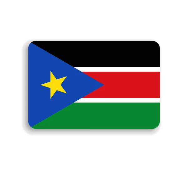 stock vector South Sudan flag - flat vector rectangle with rounded corners and dropped shadow.
