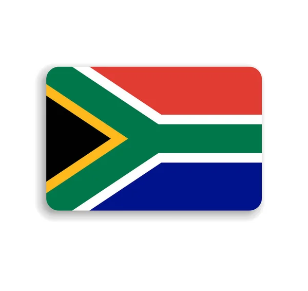 Південно Африканський Прапор Прямокутник Закругленими Кутами Спадною Тінню — стоковий вектор