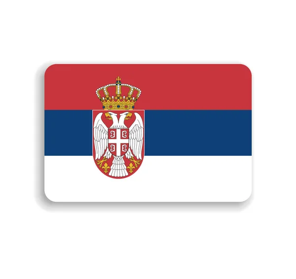 Serbien Flagga Platt Vektor Rektangel Med Rundade Hörn Och Tappade — Stock vektor