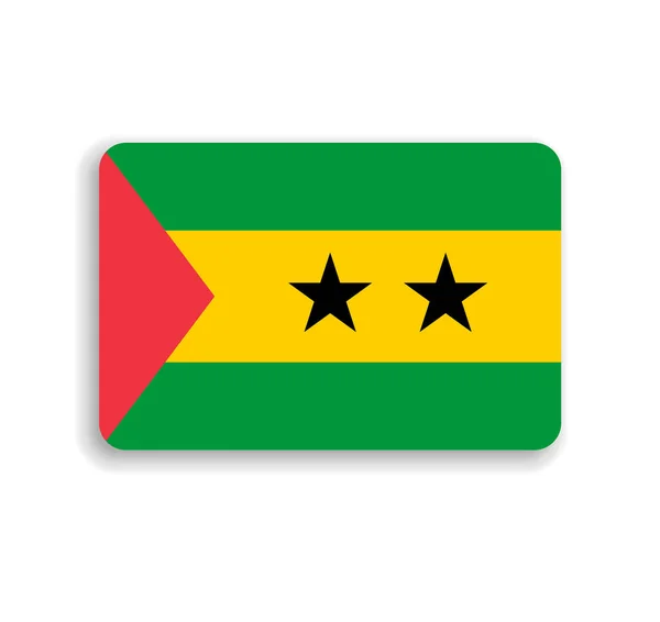 Flaga Sao Tome Principe Płaski Prostokąt Wektorowy Zaokrąglonymi Rogami Opadającym — Wektor stockowy