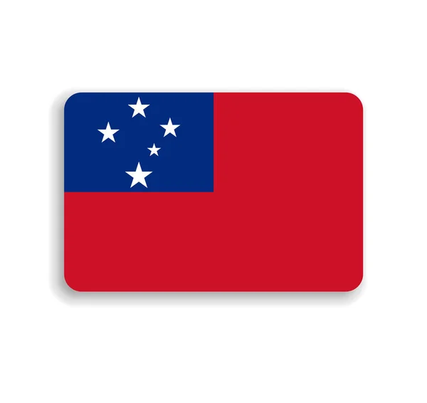 Bandera Samoa Rectángulo Vectorial Plano Con Esquinas Redondeadas Sombra Caída — Archivo Imágenes Vectoriales