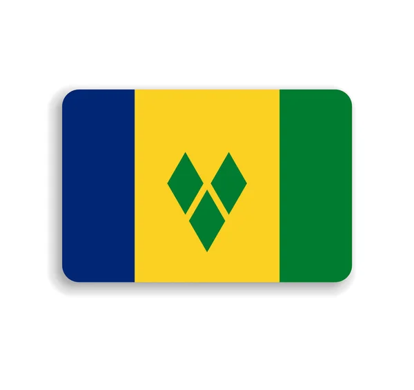 Σημαία Αγίου Βικεντίου Και Γρεναδίνων Επίπεδο Διανυσματικό Ορθογώνιο Στρογγυλεμένες Γωνίες — Διανυσματικό Αρχείο