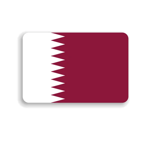 卡塔尔国旗平面矢量矩形 圆角和投下的阴影 — 图库矢量图片