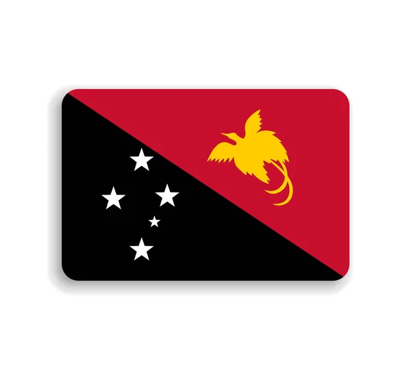 Bandera Papúa Nueva Guinea Rectángulo Vectorial Plano Con Esquinas Redondeadas — Vector de stock