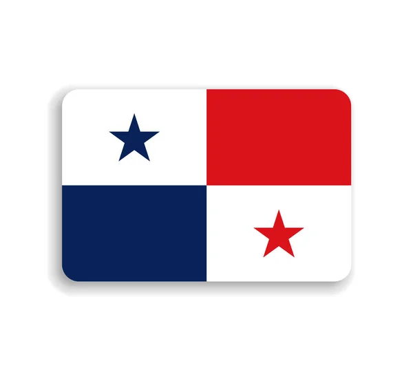 Bandera Panamá Rectángulo Vectorial Plano Con Esquinas Redondeadas Sombra Caída — Archivo Imágenes Vectoriales