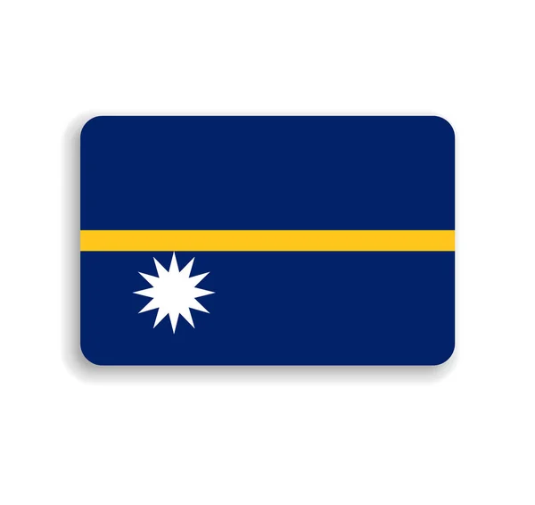 Bandera Nauru Rectángulo Vectorial Plano Con Esquinas Redondeadas Sombra Caída — Vector de stock