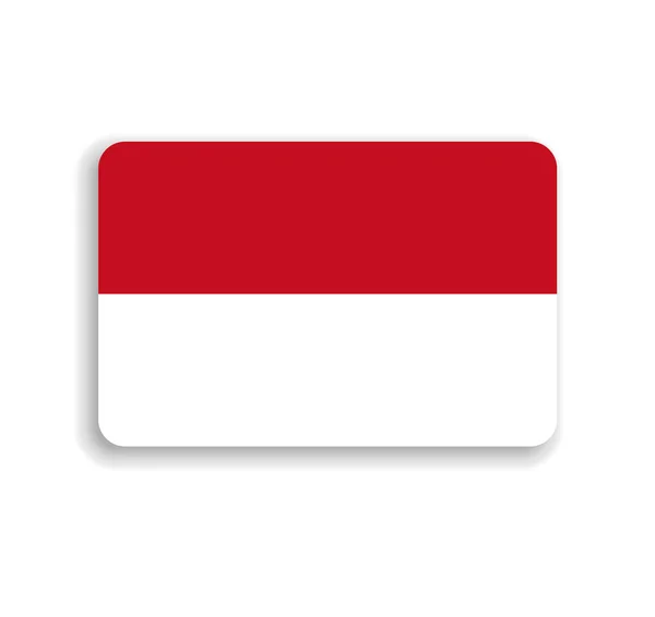 Monaco Flag Rettangolo Vettoriale Piatto Con Angoli Arrotondati Ombra Caduta — Vettoriale Stock