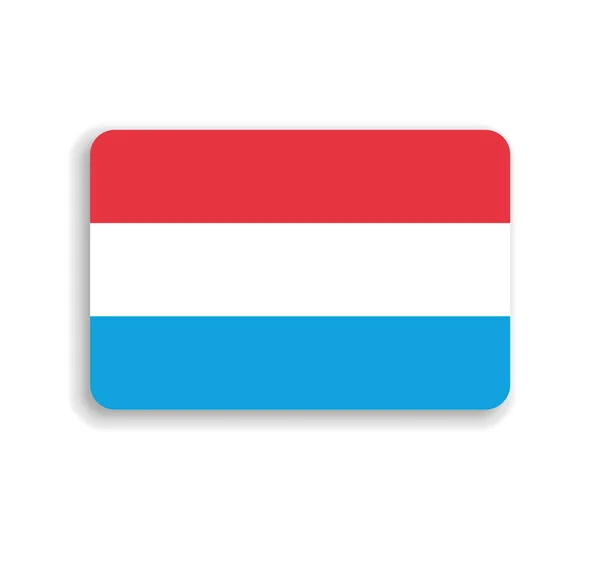Bandeira Luxemburgo Retângulo Vetorial Plano Com Cantos Arredondados Sombra Solta — Vetor de Stock