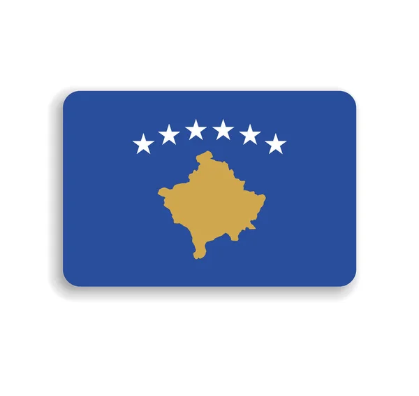 Bandeira Kosovo Retângulo Vetorial Plano Com Cantos Arredondados Sombra Solta — Vetor de Stock