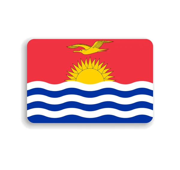 Bandera Kiribati Rectángulo Vectorial Plano Con Esquinas Redondeadas Sombra Caída — Vector de stock