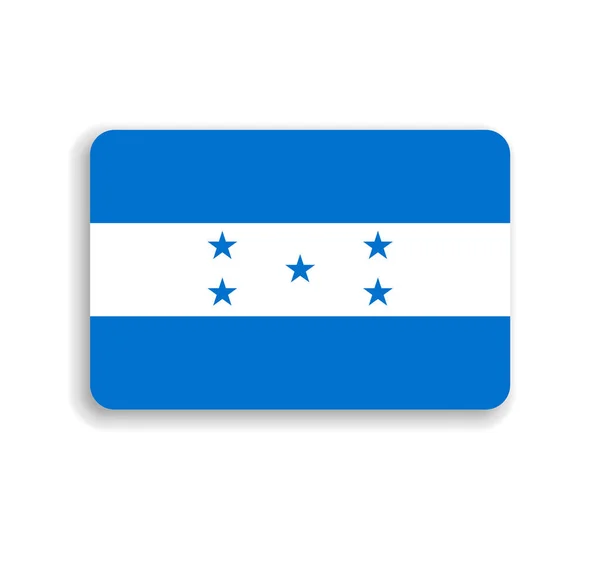 Bandera Honduras Rectángulo Vectorial Plano Con Esquinas Redondeadas Sombra Caída — Archivo Imágenes Vectoriales