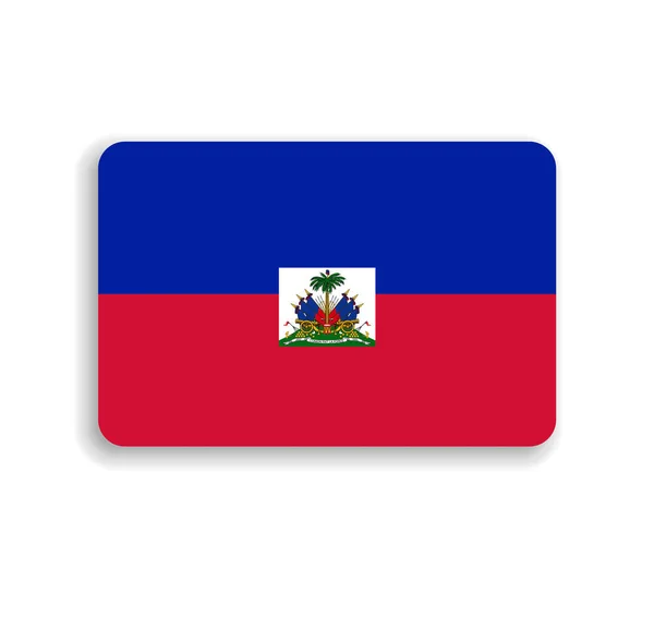 Флаг Гаити Плоский Векторный Прямоугольник Закругленными Углами Отброшенной Тенью — стоковый вектор