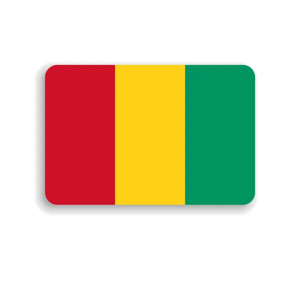 Bandera Guinea Rectángulo Vectorial Plano Con Esquinas Redondeadas Sombra Caída — Archivo Imágenes Vectoriales