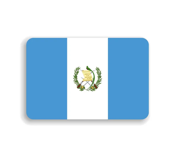 Bandeira Guatemala Retângulo Vetorial Plano Com Cantos Arredondados Sombra Solta — Vetor de Stock
