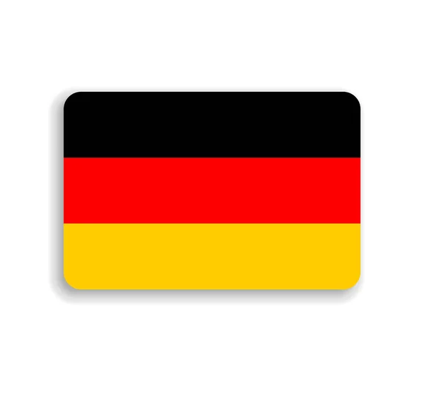 Σημαία Γερμανίας Επίπεδο Διανυσματικό Ορθογώνιο Στρογγυλεμένες Γωνίες Και Πεσμένη Σκιά — Διανυσματικό Αρχείο